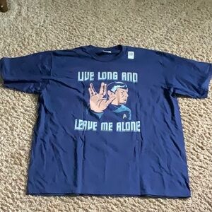 Navy Graphic T-Shirt with Vulcan Salute. Mr Spock from Star Trek funny shirt